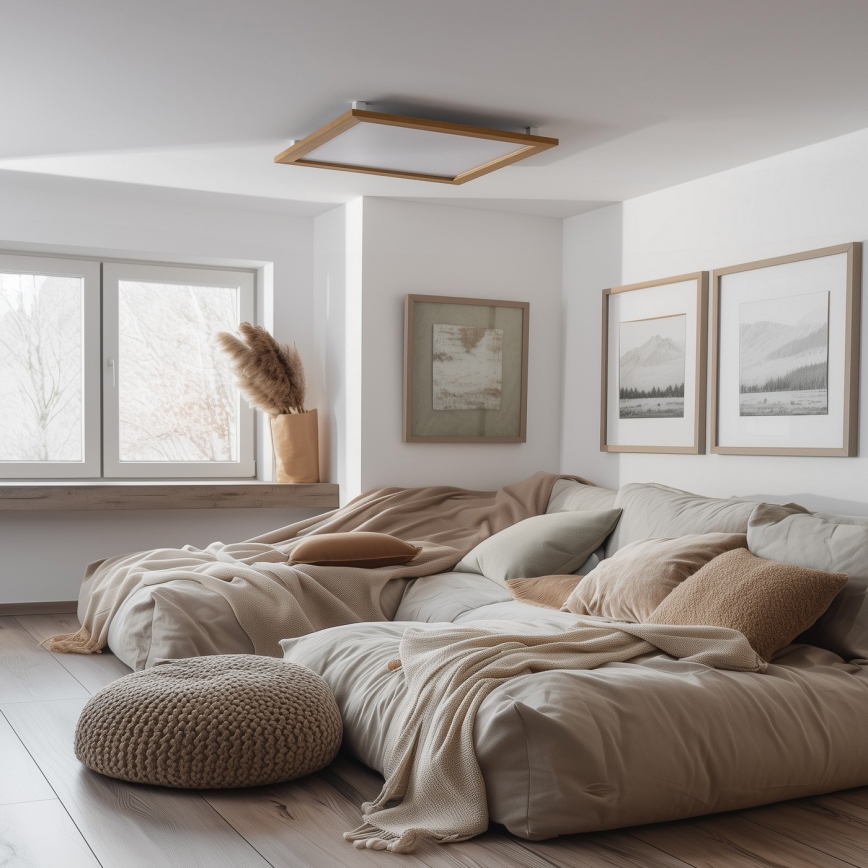Eglo - LED dimmbares Aufbaumodul SALOBRENA-CL WOOD LED/31W/230V 2700-6500K 64x64 cm braun