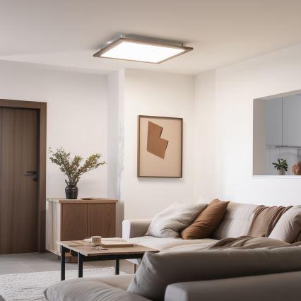 Eglo - LED Dimmbares Aufbaumodul SALOBRENA-CL WOOD LED/31W/230V 2700-6500K 64x64 cm Dunkelbraun
