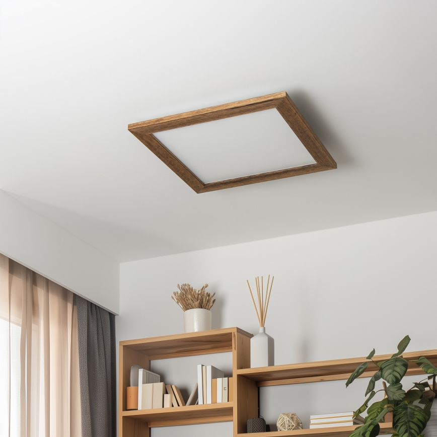 Eglo - LED dimmbares Aufbaumodul SALOBRENA 2 WOOD LED/25W/230V 4000K 49,5x49,5 cm braun