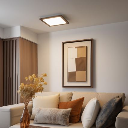 Eglo - LED dimmbares Aufbaumodul SALOBRENA 2 WOOD LED/25W/230V 4000K 49,5x49,5 cm braun