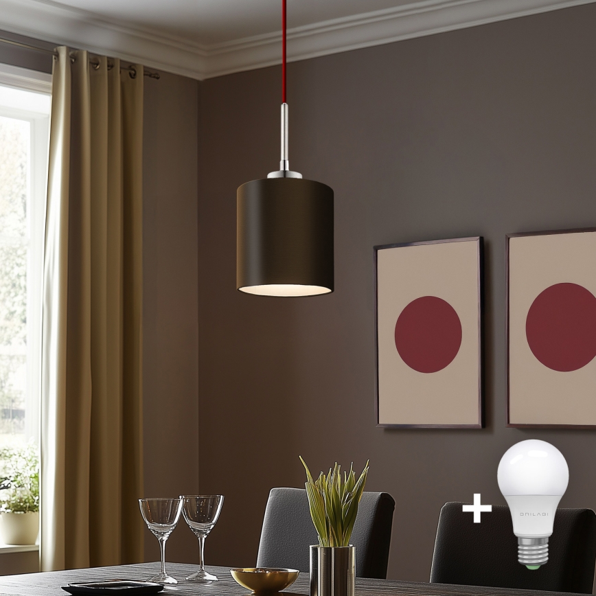 Eglo - LED Hängeleuchte an Kabel TUNJA 1xE27/60W/230V braun