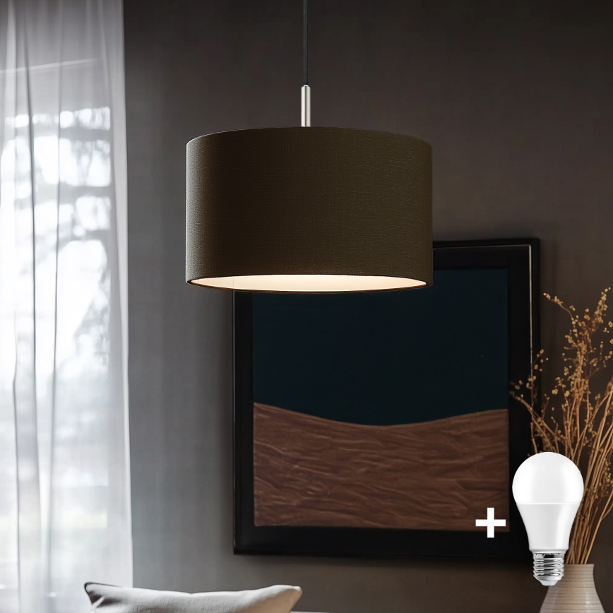 Eglo - LED Hängeleuchte an Kabel TUNJA 1xE27/60W/230V braun
