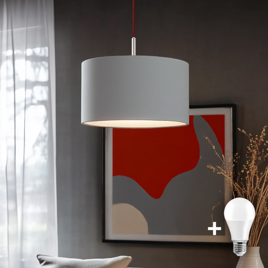 Eglo - LED Hängeleuchte an Kabel TUNJA 1xE27/60W/230V grau