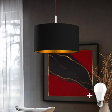 Eglo - LED Hängeleuchte an Kabel TUNJA 1xE27/60W/230V schwarz