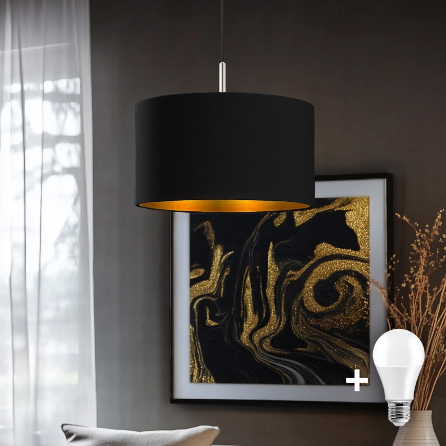 Eglo - LED Hängeleuchte an Kabel TUNJA 1xE27/60W/230V schwarz