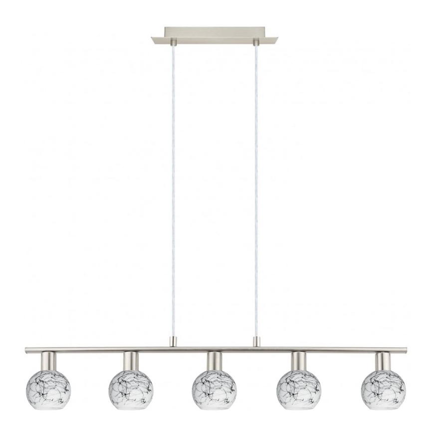 Eglo - LED Hängeleuchte an Seil MY CHOICE 5xE14/4W/230V mattchrom/weiß/schwarz