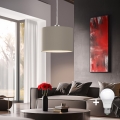 Eglo - LED-Hängeleuchte TUNJA 1xE27/60W/230V taupe