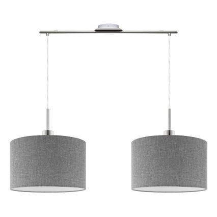 Eglo - LED Hängeleuchte an Kabel TUNJA 2xE27/60W/230V grau