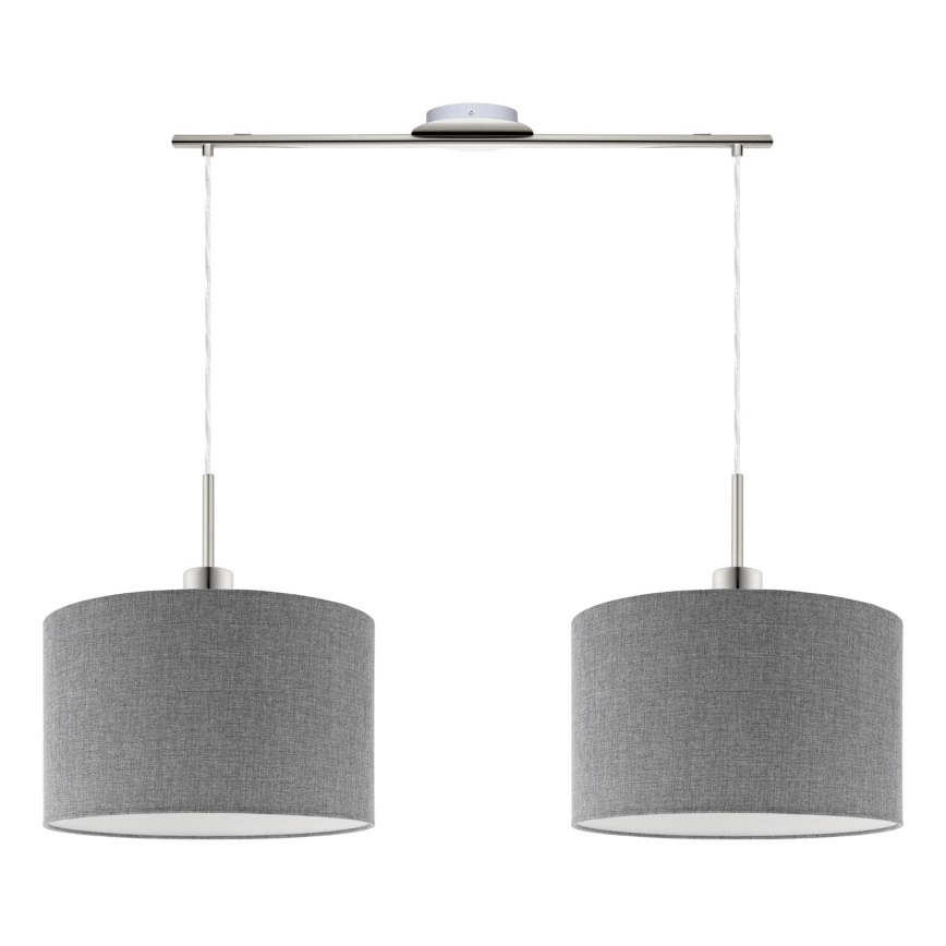 Eglo - LED Hängeleuchte an Kabel TUNJA 2xE27/60W/230V grau