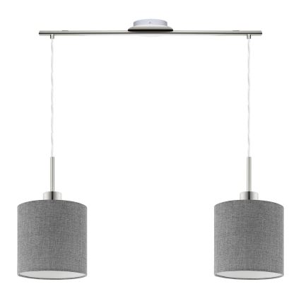 Eglo - LED Hängeleuchte an Kabel TUNJA 2xE27/60W/230V grau