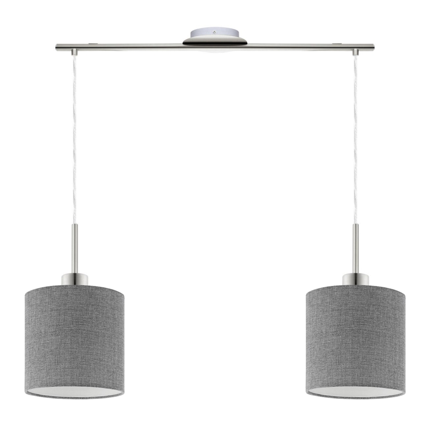 Eglo - LED Hängeleuchte an Kabel TUNJA 2xE27/60W/230V grau