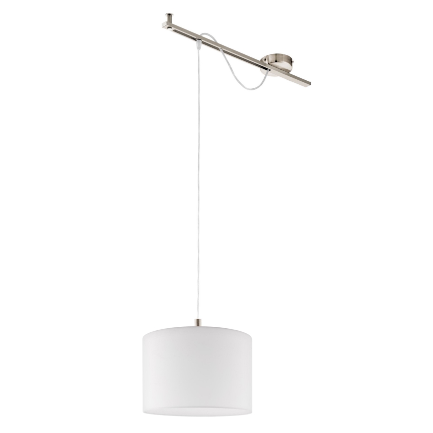 Eglo - LED Hängeleuchte CALCENA 1xE27/60W/230V mattchrom/weiß