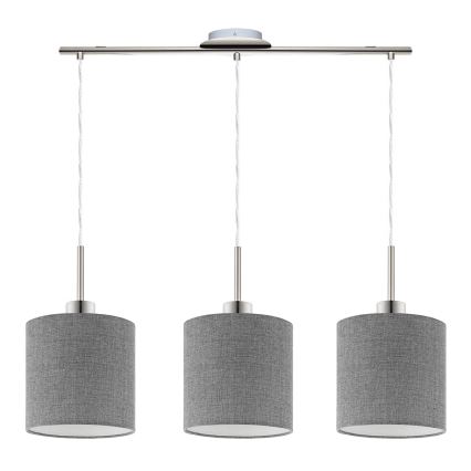 Eglo - LED Hängeleuchte an Kabel TUNJA 3xE27/60W/230V grau