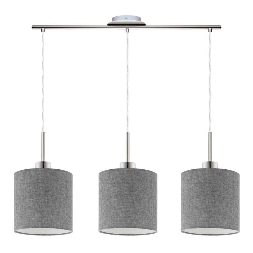 Eglo - LED Hängeleuchte an Kabel TUNJA 3xE27/60W/230V grau