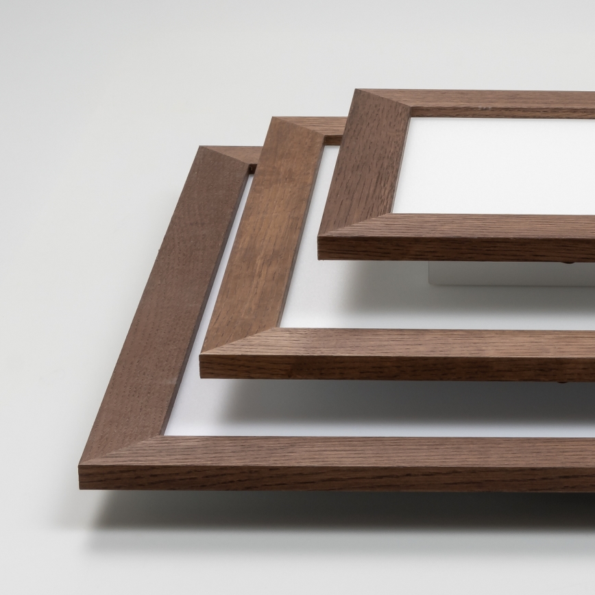 Eglo - LED RGB dimmbares Aufbaumodul SALOBRENA-C WOOD LED/30,5W/230V 2700-6500K 64x64 cm dunkelbraun + Fernbedienung