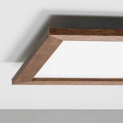 Eglo - LED RGB dimmbares Aufbaumodul SALOBRENA-C WOOD LED/24W/230V 2700-6500K 49,5x49,5 cm dunkelbraun + Fernbedienung
