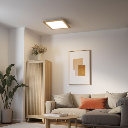 Eglo - LED RGB dimmbares Aufbaumodul SALOBRENA-C WOOD LED/24W/230V 2700-6500K 45x45 cm braun + Fernbedienung