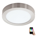 Eglo - LED RGBW Dimmbare Deckenleuchte FUEVA-C LED/15,6W/230V Chrom matt Bluetooth