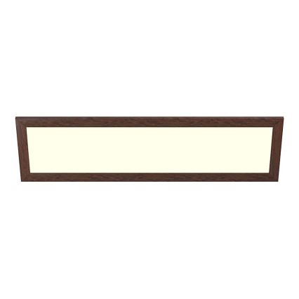 Eglo - LED RGBW dimmbares Aufputz-/Einbaupanel SALOBRENA-C WOOD LED/34W/230V 2700-6500K 34x124 cm dunkelbraun + Fernbedienung