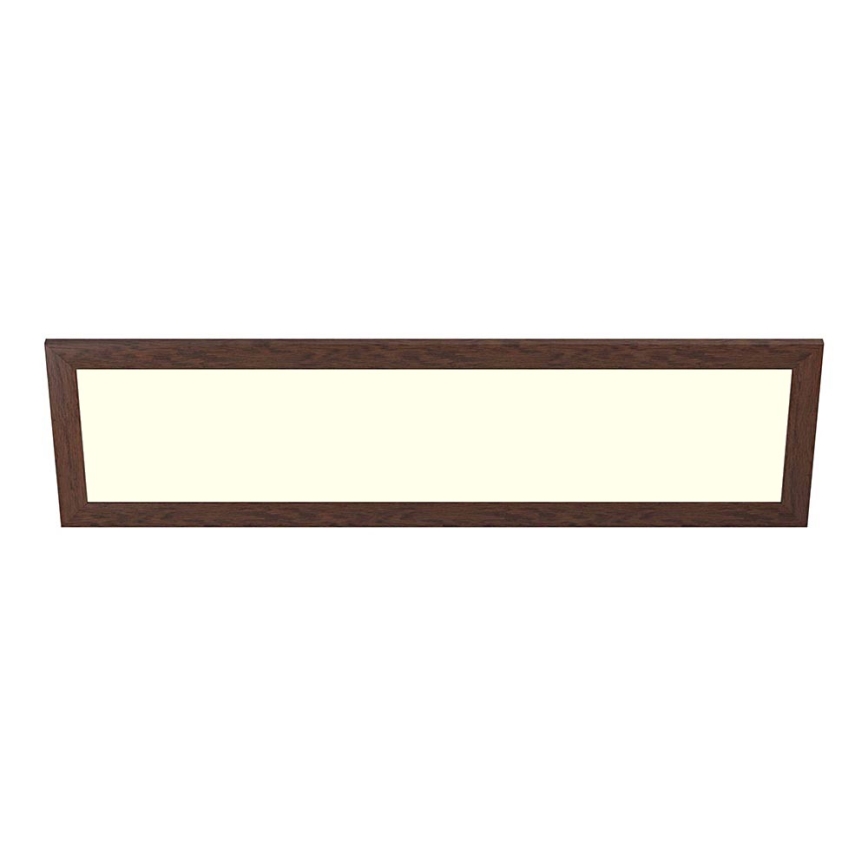 Eglo - LED RGBW dimmbares Aufputz-/Einbaupanel SALOBRENA-C WOOD LED/34W/230V 2700-6500K 34x124 cm dunkelbraun + Fernbedienung