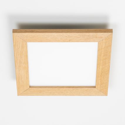 Eglo - LED RGBW dimmbares Aufbaulicht SALOBRENA-C WOOD LED/16W/230V 2700-6500K 34x34 cm braun + Fernbedienung