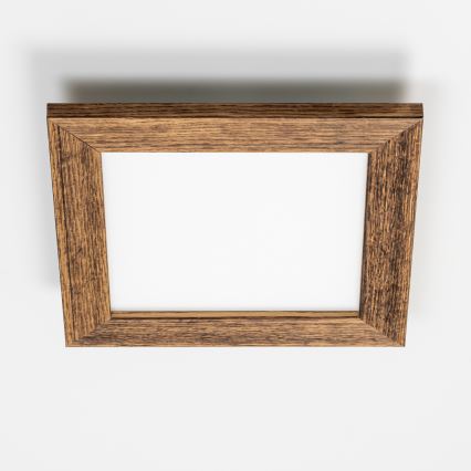 Eglo - LED RGBW dimmbares Aufbaulicht SALOBRENA-C WOOD LED/16W/230V 2700-6500K 34x34 cm braun + Fernbedienung