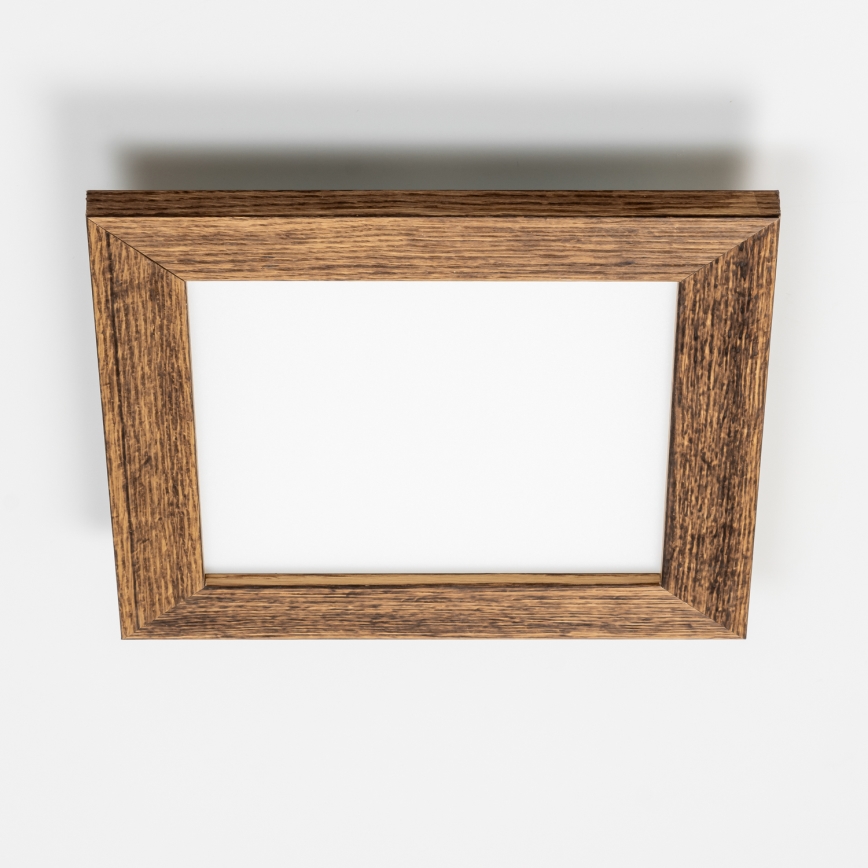 Eglo - LED RGBW dimmbares Aufbaulicht SALOBRENA-C WOOD LED/16W/230V 2700-6500K 34x34 cm braun + Fernbedienung
