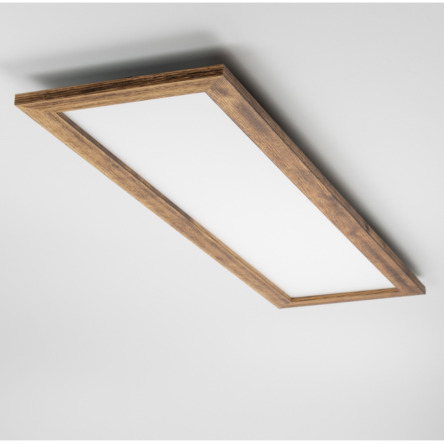 Eglo - LED RGBW dimmbares Aufputz-/Einbaupanel SALOBRENA-C WOOD LED/34W/230V 2700-6500K 34x124 cm braun + Fernbedienung