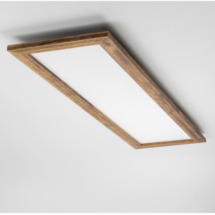 Eglo - LED RGBW dimmbares aufgesetztes Panel SALOBRENA-C WOOD LED/34W/230V 2700-6500K 34x124 cm braun + Fernbedienung