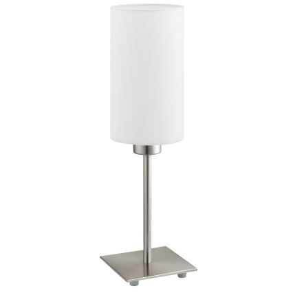 Eglo - LED Tischlampe TUNJA 1xE27/60W/230V 26,5 cm mattchrom/weiß