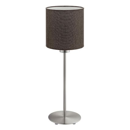 Eglo - LED Tischlampe TUNJA 1xE27/60W/230V 38,5 cm mattchrom/braun