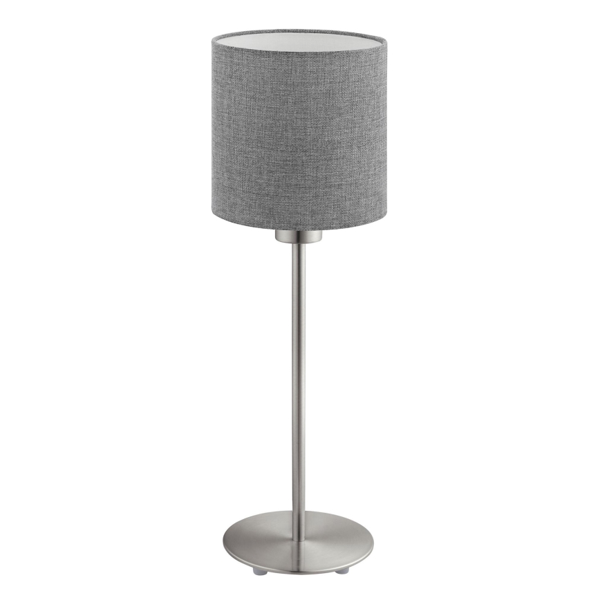 Eglo - LED Tischlampe TUNJA 1xE27/60W/230V 38,5 cm mattchrom/grau
