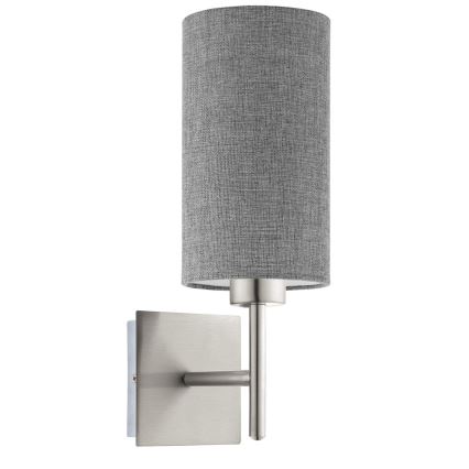 Eglo - LED Wandleuchte TUNJA 1xE27/60W/230V mattchrom/grau