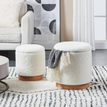 Eglo - SET 2x Hocker Ø 30,5/37 cm weiß