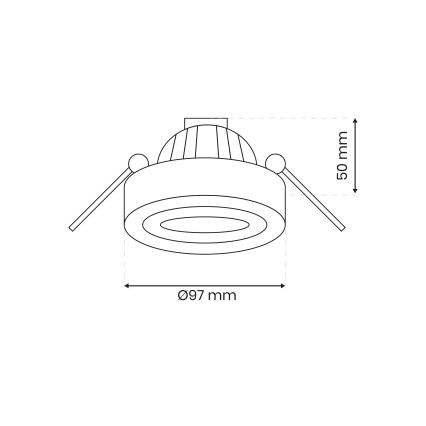 Einbau-Spotleuchte NUSA 1xGU5,3/MR16/50W/12V rund schwarz