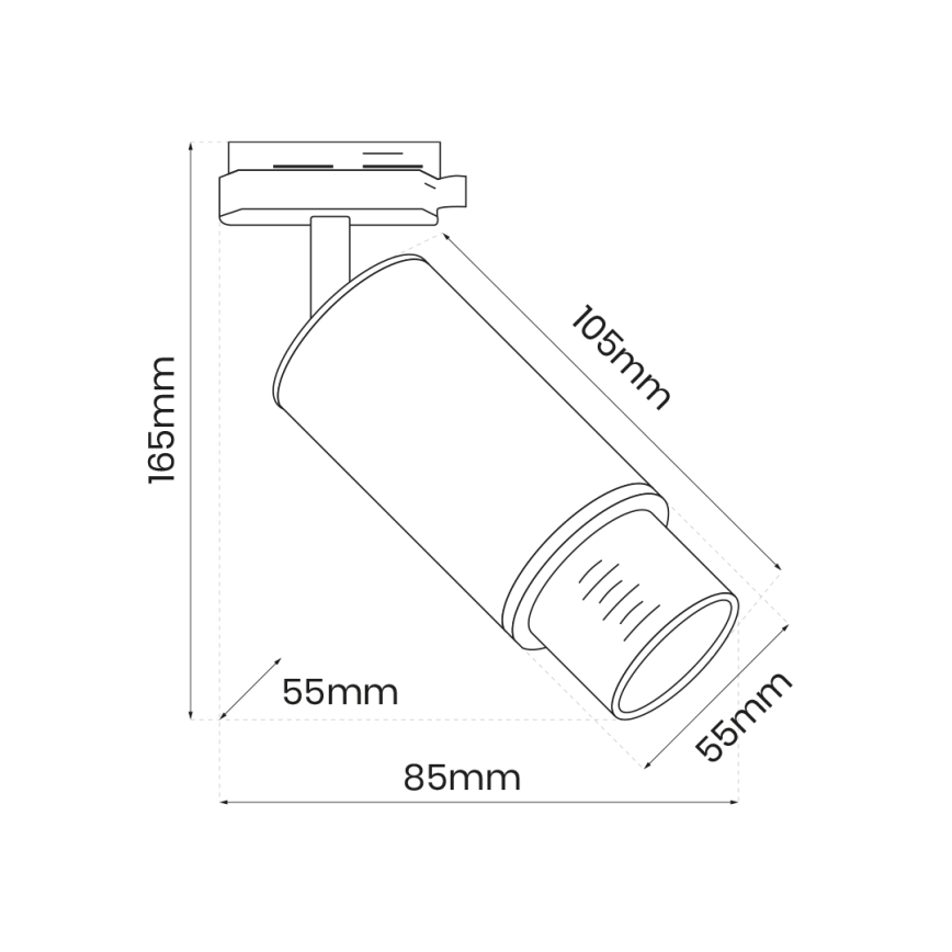 Einbau-Strahler für Schienensystem MICA 1xGU10/25W/230V einphasig weiß