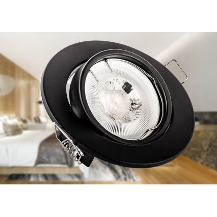 Einbauleuchte 1x GU10/MR16, 10 W, 230 V, Ø 9 cm, schwarz