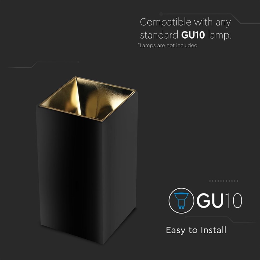 Einbauleuchte 1xGU10/35W/230V Schwarz/Gold
