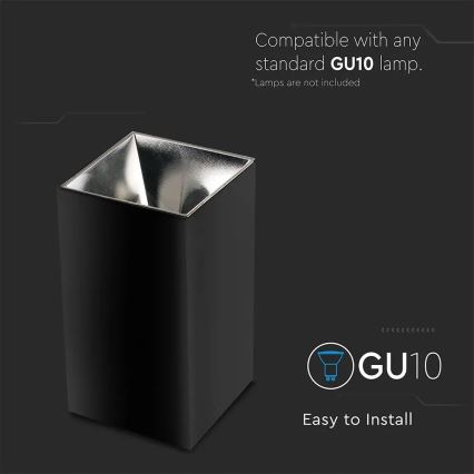 Einbauleuchte 1xGU10/35W/230V schwarz/silber