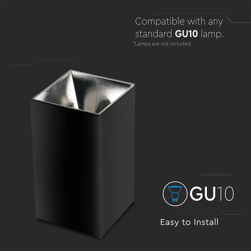 Einbauleuchte 1xGU10/35W/230V schwarz/silber