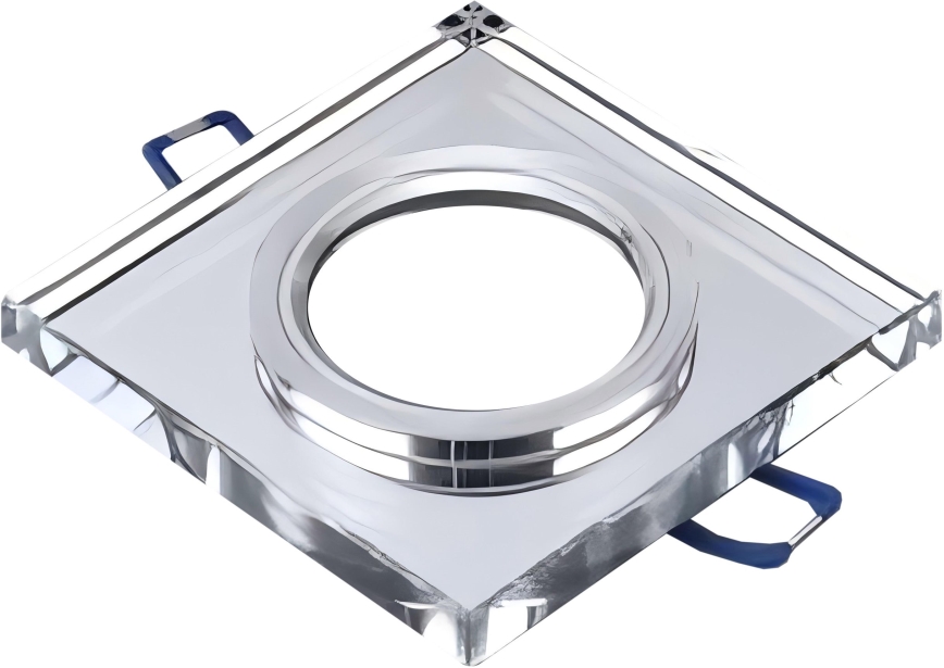 Einbaustrahler für abgehängte Decken 1xGU10/MR16/10W/230V 9x9 cm chromglänzend