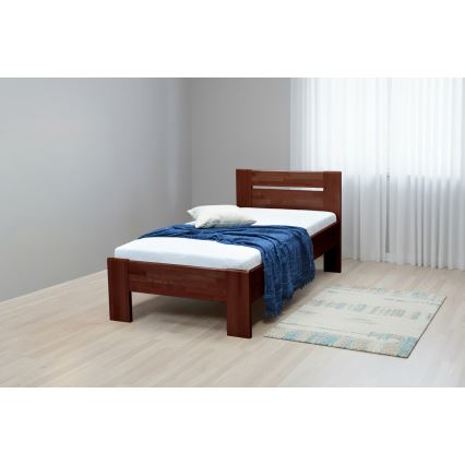Einzelbett AMBER 90x200 cm dunkler Nussbaum