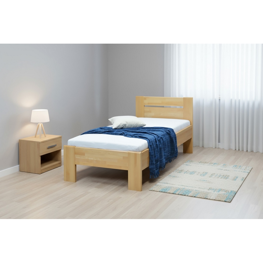 Einzelbett aus Massivholz AMBER 90x200 cm Buche
