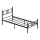 Einzelbett aus Metall PIRON, 90 x 200 cm, schwarz – belastbar bis 120 kg
