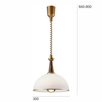 Einziehbarer Kronleuchter CHIARA 1xE27/60W/230V Braun/Buche