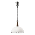 Einziehbarer Kronleuchter CHIARA 1xE27/60W/230V silber/dunkelbraun/Buche