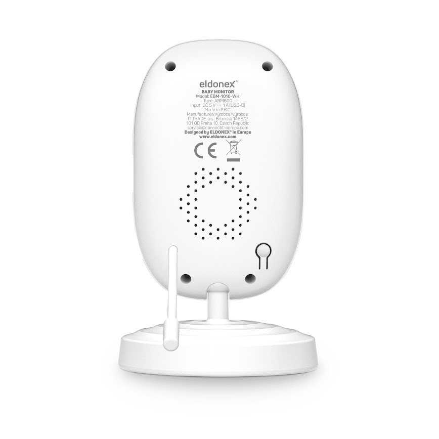 ELDONEX EBM-1010-WH - Babyphone mit Monitor 5V/2000 mAh