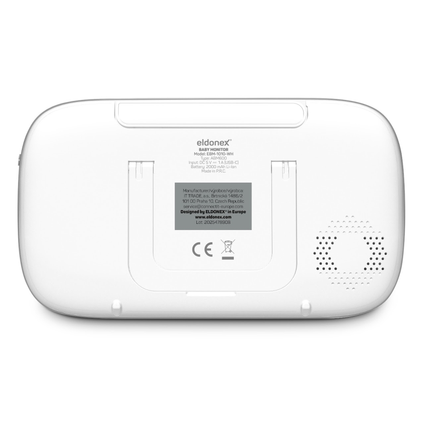 ELDONEX EBM-1010-WH - Babyphone mit Monitor 5V/2000 mAh