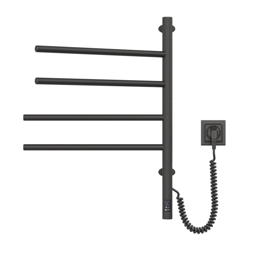 Elektrischer Handtuchwärmer mit Thermostat ARABESQUE 150W/230V 64,6 cm IP44 schwarz