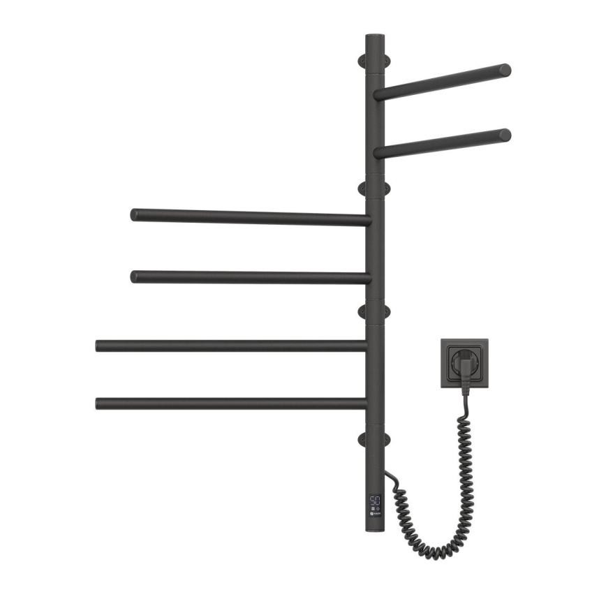 Elektrischer Handtuchwärmer mit Thermostat ARABESQUE 196W/230V 81,8 cm IP44 schwarz